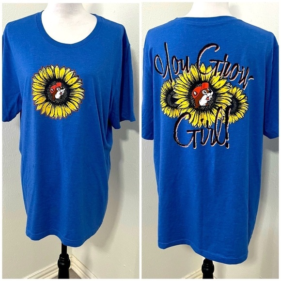 Buc-ees Tops - “Buc-ees” Women’s Graphic T-shirt “You Grow Girl”  XL Everyday Happy Sunflower